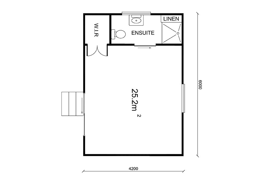 6 X 4.2 Sleepout with ensuite floor plans